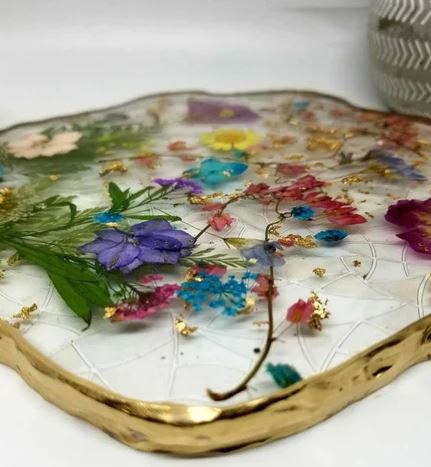 Artisan Flower Resin Coasters