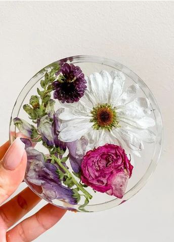 Dried Flowers Resin Coasters