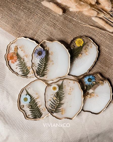 Pressed Flower Resin Coasters