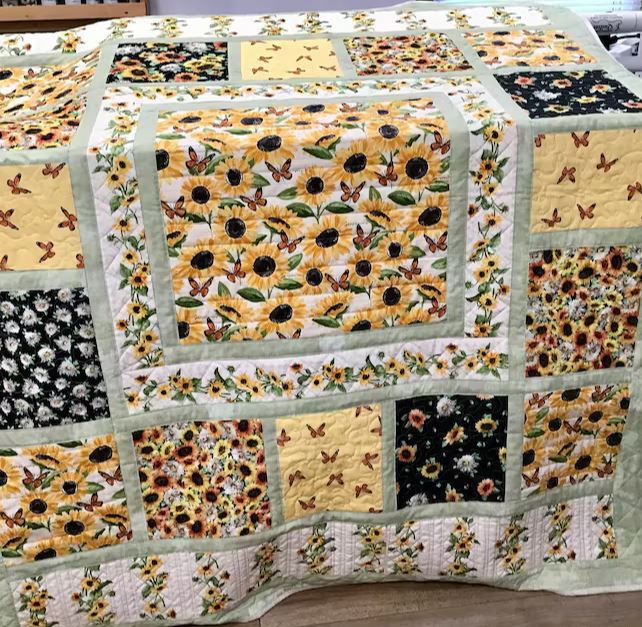 Sunflowers And Butterflies Quilt