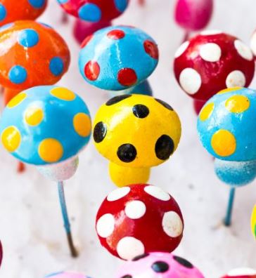 Colorful Polymer Clay Mushrooms