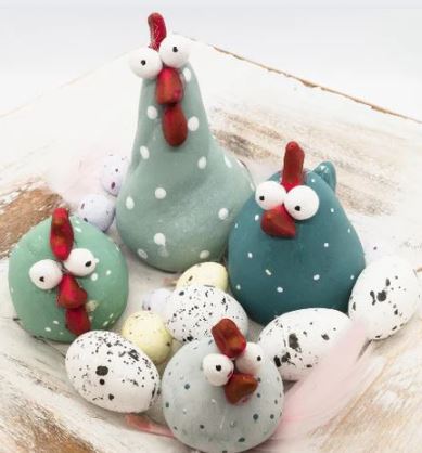 Whimsical Polymer Clay Chickens & Eggs