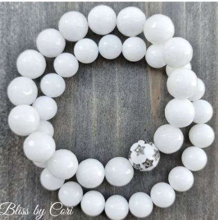 White Beaded Bracelet